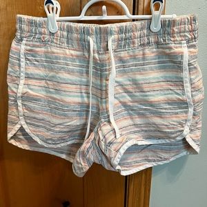 •ATHLETA Jacquard Sandbar Linen Shortie Shorts